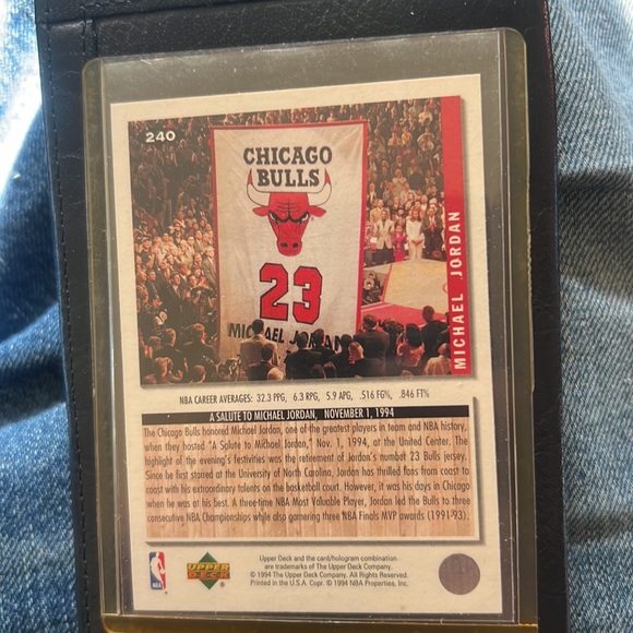 Upper deck collectors choice Michael Jordan 1994 #240 - Picture 2 of 2